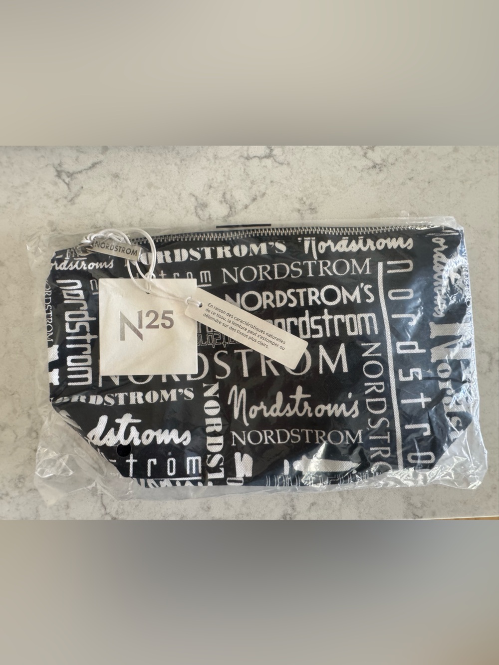 Nordstrom Black White Logo Canvas Tote with Matching Pouch exclusive for Icon! - Picture 4 of 5